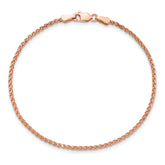 14K Rose Gold 7 inch 1.7mm Diamond-cut Spiga with Lobster Clasp Bracelet